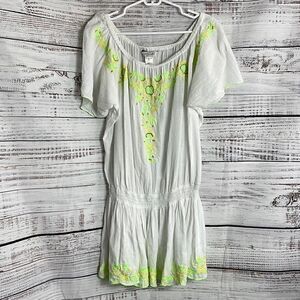 Ludi Dress Womens Size Medium embroidered embellished beaded boho Cover Up Boho